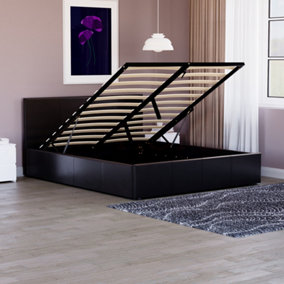 Vida Designs Lisbon Black 5ft King Size Ottoman Faux Leather Bed Frame