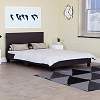 Vida Designs Lisbon Brown 4ft Small Double Faux Leather Bed Frame