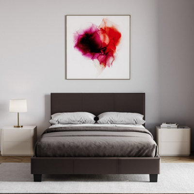 Vida Designs Lisbon Brown 4ft Small Double UKFR Faux Leather Bed Frame
