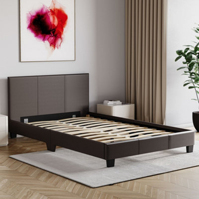 Vida Designs Lisbon Brown 4ft Small Double UKFR Faux Leather Bed Frame