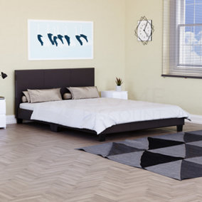 Vida Designs Lisbon Brown 4ft6 Double Faux Leather Bed Frame