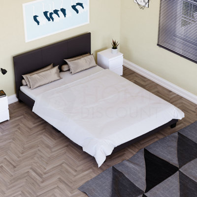 Vida Designs Lisbon Brown 4ft6 Double Faux Leather Bed Frame
