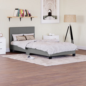 Vida Designs Lisbon Grey 3ft Single Faux Leather Bed Frame