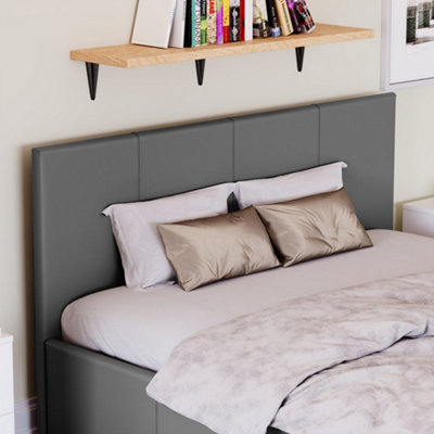 Vida Designs Lisbon Grey 4ft6 Double Ottoman Faux Leather Bed Frame