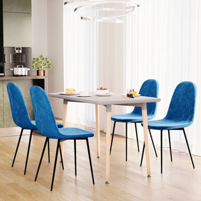 Vida Designs Luton Set of 2 Velvet Dining Chairs, Blue
