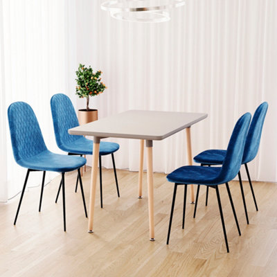 Vida Designs Luton Set of 2 Velvet Dining Chairs, Blue