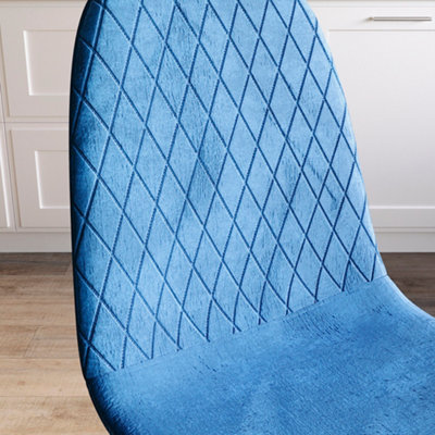 Vida Designs Luton Set of 2 Velvet Dining Chairs, Blue