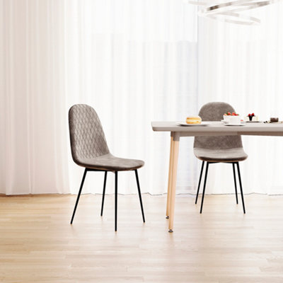 Vida Designs Luton Set of 2 Velvet Dining Chairs, Grey