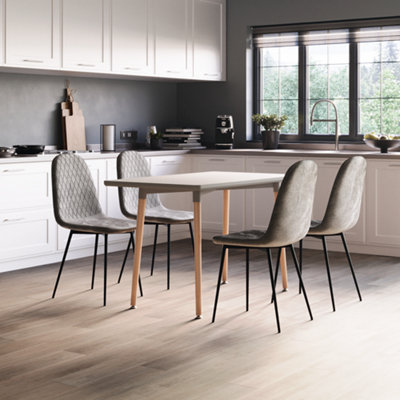 Vida Designs Luton Set of 2 Velvet Dining Chairs, Grey
