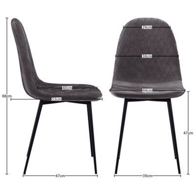 Vida Designs Luton Set of 2 Velvet Dining Chairs, Grey