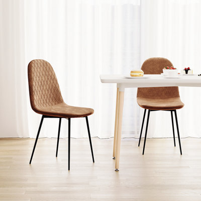 Vida Designs Luton Set of 2 Velvet Dining Chairs, Orange