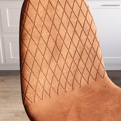 Vida Designs Luton Set of 2 Velvet Dining Chairs, Orange