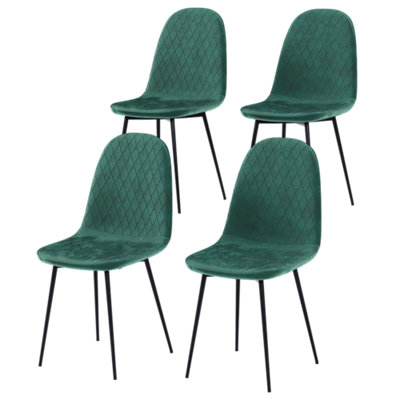 Vida Designs Luton Set of 4 Velvet Dining Chairs, Green