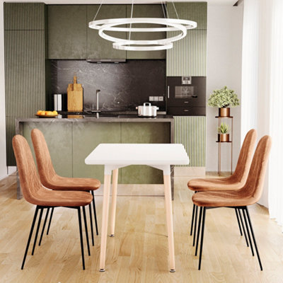 Vida Designs Luton Set of 4 Velvet Dining Chairs, Orange