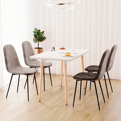Vida Designs Luton Set of 6 Velvet Dining Chairs, Grey