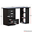 Vida Designs Mason Black Computer Desk With Shelves and 3 Drawers