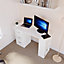 Vida Designs Mason White Computer Desk With Shelves and 3 Drawers