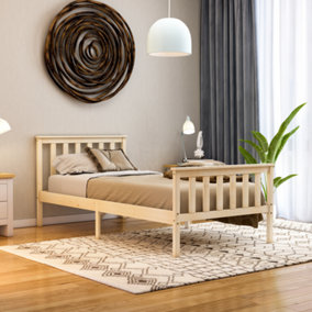 Vida Designs Milan Pine 3ft Single Wooden Bed Frame - High Foot End