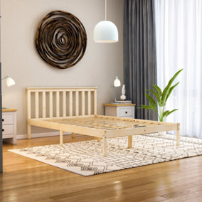 Vida Designs Milan Pine 4ft6 Double Wooden Bed Frame - Low Foot End