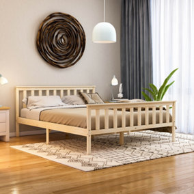 Vida Designs Milan Pine 5ft King Size Wooden Bed Frame - High Foot End
