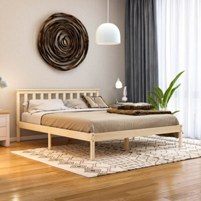 Organic wood store bed frame