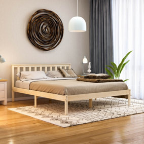 Vida Designs Milan Pine 5ft King Size Wooden Bed Frame - Low Foot End