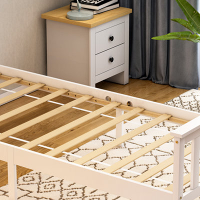 Vida Designs Milan White 3ft Single Wooden Bed Frame - High Foot End