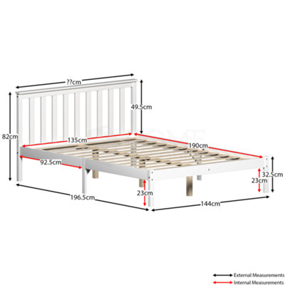 Double bed 2024 width feet