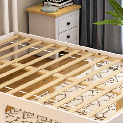 Vida Designs Milan White 4ft6 Double Wooden Bed Frame Low Foot End