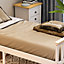 Vida Designs Milan White & Pine 3ft Single Wooden Bed Frame - High Foot End