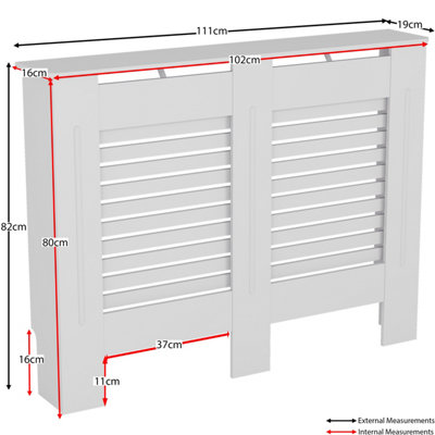 Vida Designs Milton Medium White MDF Radiator Cover