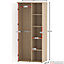 Vida Designs Neptune 1 Door 5 Shelf Wardrobe in White & Oak (H)1875mm (W)840mm (D)495mm