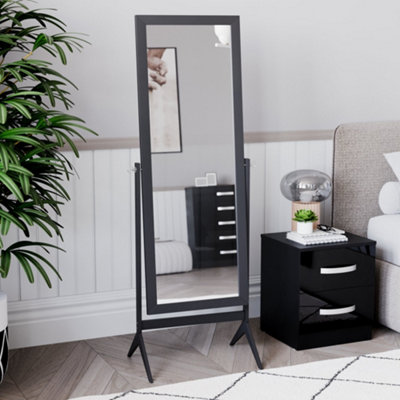 Vida Designs Nishano Black Rectangle Cheval Full Length Freestanding  Mirror