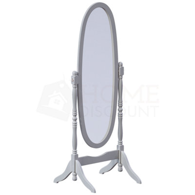 Vida Designs Nishano Grey Oval Cheval Full Length Freestanding Mirror