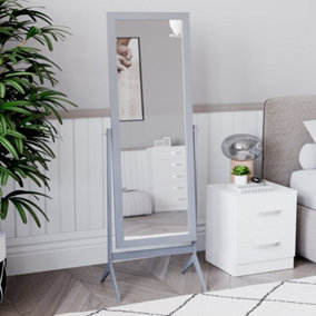 Vida Designs Nishano Grey Rectangle Cheval Full Length Freestanding Mirror