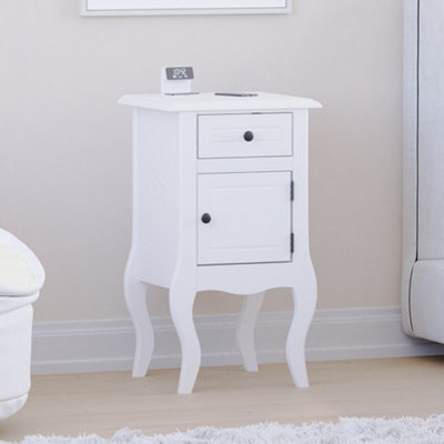 Vida Designs Nishano White 1 Drawer 1 Door Bedside Cabinet (H)620mm (W)350mm (D)300mm