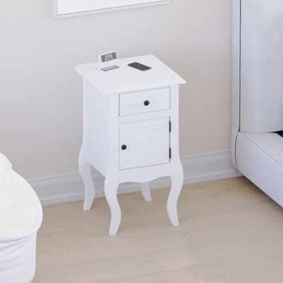 Vida Designs Nishano White 1 Drawer 1 Door Bedside Cabinet (H)620mm (W)350mm (D)300mm