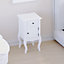 Vida Designs Nishano White 1 Drawer 1 Door Bedside Cabinet (H)620mm (W)350mm (D)300mm