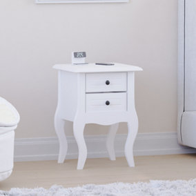 Vida Designs Nishano White 2 Drawer Bedside Cabinet (H)490mm (W)350mm (D)300mm