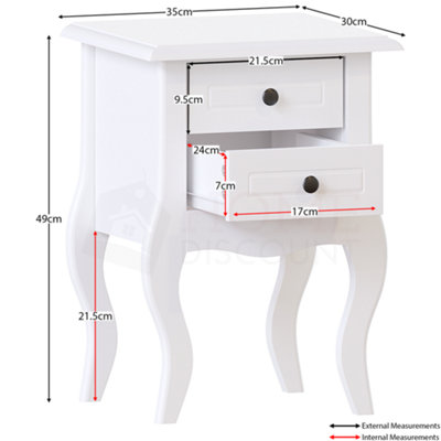 Vida Designs Nishano White 2 Drawer Bedside Table Cabinet Chest, Set of 2