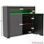 Vida Designs Nova Black 2 Door LED Sideboard Storage Cabinet Cupboard