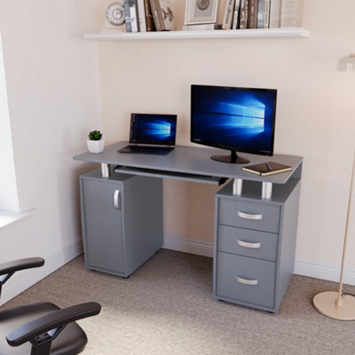 Computer desk with drawers and deals shelves