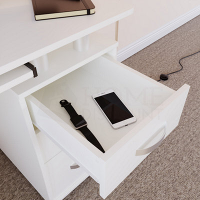 White 3 deals drawer desk