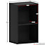 Vida Designs Oxford Black 2 Tier Cube Bookcase Freestanding Shelving Unit (H)540mm (W)320mm (D)240mm