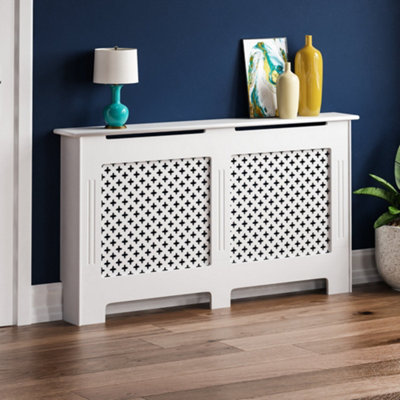 Vida Designs Oxford Large White Radiator Cover