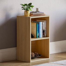 Vida Designs Oxford Oak 2 Tier Cube Bookcase Freestanding Shelving Unit (H)540mm (W)320mm (D)240mm