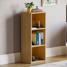 Vida Designs Oxford Oak 3 Tier Cube Bookcase Freestanding Shelving Unit (H)800mm (W)320mm (D)240mm