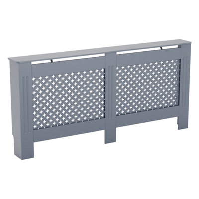 Vida Designs Oxford Radiator Cover Dark Grey, Extra Large
