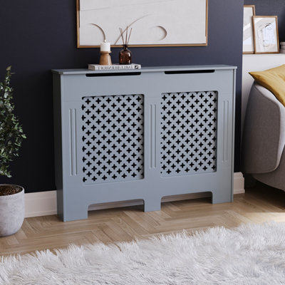 Vida Designs Oxford Radiator Cover Dark Grey, Medium