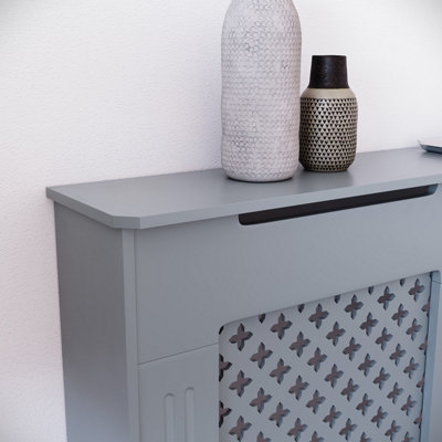 Vida Designs Oxford Radiator Cover Dark Grey, Medium